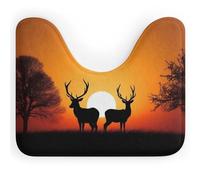 LPSADGF Nature Sunset - Tappetino da bagno a forma di U a forma di U, ultra morbido, super assorbente, con retro antiscivolo, ad asciugatura rapida, lavabile, per base WC ovale, adatto alla maggior