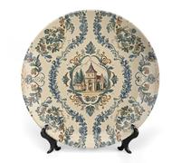 LPSADGF Piatti decorativi in stile country francese in ceramica piatti decorativi per esposizione piatto da pranzo in stile bohémien con espositore piatto cinese per decorazione domestica 17,8 cm