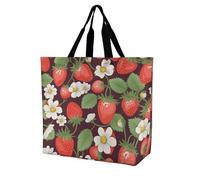 LPSADGF Sea Sunset Flying Dragon Tote Bag per le donne, borsa per la spesa riutilizzabile pieghevole borsa della spesa borsa a tracolla, Fragola, 40x40x16cm