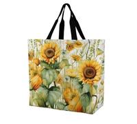 LPSADGF Sea Sunset Flying Dragon Tote Bag per le donne, borsa per la spesa riutilizzabile pieghevole borsa della spesa borsa a tracolla, Girasole e Mais, 40x40x16cm