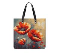 LPSADGF Sea Sunset Flying Dragon Tote Bags per le donne borsa in pelle borsa per il trucco con fibbia magnetica design casual borsa, Pittura a olio semplice del fiore, 39x39cm
