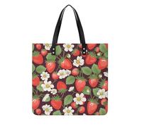 LPSADGF Sea Sunset Flying Dragon Tote Bags per le donne borsa in pelle borsa per il trucco con fibbia magnetica design casual borsa, Fragola, 39x39cm