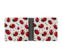 LPSADGF Shih Tzu - Portafoglio da uomo in pelle con motivo cane e fiori, con clip per banconote, 6 scomparti per carte, 2 tasche nascoste, Coccinella rossa., Taglia unica, Moderno