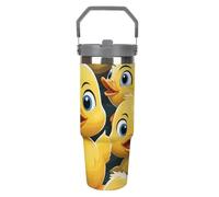 LPSADGF Simpatico bicchiere da 880 ml con cannuccia, tazza da viaggio isolata in acciaio inox con manico design a doppia parete sottovuoto tazza da caffè, coperchio a prova di perdite, mantiene le