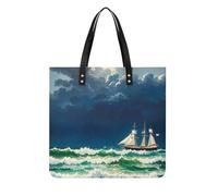 LPSADGF Stormy Waves - Borsa da donna in pelle, stile vintage, con fibbia magnetica, stile casual