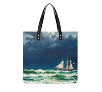 LPSADGF Stormy Waves - Borsa da donna in pelle, stile vintage, con fibbia magnetica, stile casual