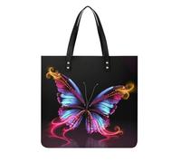 LPSADGF Sunset Cactus nel deserto Tote Bags per le donne borsa in pelle borsa per il trucco con fibbia magnetica design casual borsa, Farfalla danz, 39x39cm, Fiori e Animali