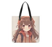 LPSADGF Sunset Cactus nel deserto Tote Bags per le donne borsa in pelle borsa per il trucco con fibbia magnetica design casual borsa, Anime Giappone, 39x39cm