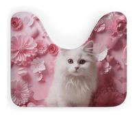 LPSADGF Tappetino da bagno a forma di U a forma di gatto e cuore, ultra morbido, super assorbente, con retro antiscivolo, ad asciugatura rapida, lavabile, per base WC ovale, tappetino da bagno per
