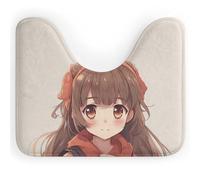 LPSADGF Tappetino da bagno a forma di U con anime giapponesi, ultra morbido, super assorbente, con retro antiscivolo, ad asciugatura rapida, lavabile, per base WC ovale, tappetino da bagno per doccia