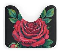 LPSADGF Tappetino da bagno a forma di U con rose gotiche, ultra morbido, super assorbente, con retro antiscivolo, ad asciugatura rapida, lavabile, per base ovale per WC, tappetino da bagno per doccia