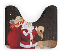 LPSADGF Tappetino da bagno a forma di U con scritta "Merry Christmas", ultra morbido, super assorbente, con retro antiscivolo, ad asciugatura rapida, lavabile, per base ovale per WC, tappetino da