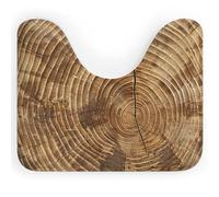 LPSADGF Tappetino da bagno a forma di U con texture a grana di legno, ultra morbido, super assorbente, con retro antiscivolo, ad asciugatura rapida, lavabile, per base ovale per WC, tappetino da bagno