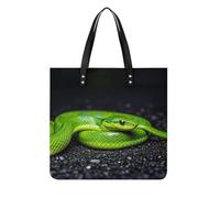 LPSADGF The Green Snake Tote Bags per le donne borsa in pelle borsa per il trucco con fibbia magnetica design borsa casual