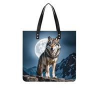 LPSADGF The Witch of Darkness Tote Bags per le donne borsa in pelle borsa per il trucco con fibbia magnetica design borsa casual, Timberwolves, 39x39cm