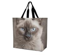 LPSADGF Two Mallard Ducks - Borsa tote da donna, riutilizzabile, pieghevole, per la spesa, borsa a tracolla, Bellissimo gatto siamese, 40x40x16cm