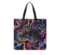 LPSADGF Varie forme di colori Tote Bags per le donne Borsa in pelle borsa per trucco con fibbia magnetica Design Casual Bag