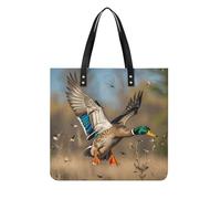 LPSADGF Wild Ducks and Tree Tote Bags per le donne borsa in pelle borsa per il trucco con fibbia magnetica design casual borsa, Anatre selvatiche e albero, 39x39cm