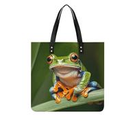 LPSADGF Wild Ducks and Tree Tote Bags per le donne borsa in pelle borsa per il trucco con fibbia magnetica design casual borsa, Rana dell'albero della pace, 39x39cm