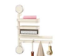 Lpsdssre Scaffale portaoggetti da bagno, montaggio a parete, organizer per asciugamani, facile da pulire, compatto, 25,5 × 8,8 × 35 cm, per il bagno
