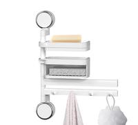 Lpsdssre Scaffale portaoggetti da bagno, montaggio a parete, organizer per asciugamani, facile da pulire, compatto, 25,5 × 8,8 × 35 cm, per il bagno