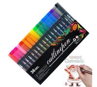 Lpsdssre Shimmer Markers | Glitter Gel Pens | Double Markers | Glitter Outline Pens | Doodle Markers Double Glitter Effect For Kids Art Doodle, Christmas Greeting Card, Crafts