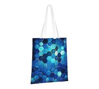 LPSRTWE Borsa di tela resistente borse riutilizzabili della spesa borse della spesa blu esagono regalo borse per le donne