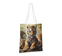 LPSRTWE Borsa tote in tela resistente borse riutilizzabili per la spesa borse della spesa borse della giungla tigri cucciolo sacchetti regalo per le donne