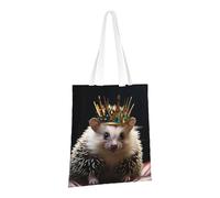 LPSRTWE Borsa tote in tela resistente borse riutilizzabili per la spesa borse della spesa corona con riccio borse regalo per le donne