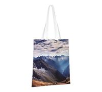 LPSRTWE Borsa tote in tela resistente borse riutilizzabili per la spesa borse per la spesa Alpi Panorama Borse regalo per le donne