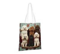 LPSRTWE Borsa tote in tela resistente, riutilizzabile, per la spesa, barboncini, cani, sacchetti regalo per donne