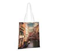 LPSRTWE Borsa tote in tela resistente, riutilizzabile, per la spesa, bella vista sul canale di Venezia, borse regalo per donne