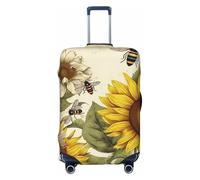 LPSRTWE Copertura per bagagli da viaggio antigraffio per valigia, protezione elastica e spessa, lavabile, copribagagli con api, girasoli, margherita, rosa, fiori, valigia manica adatta per bagagli da