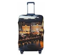 LPSRTWE Copertura per bagagli da viaggio antigraffio per valigia, protezione elastica spessa per bagagli, lavabile, vista notturna Las Vegas, custodia per valigia, adatta per bagagli da 45-81 cm, nero