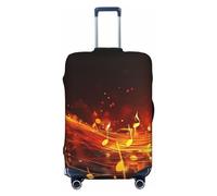 LPSRTWE Copertura per bagagli da viaggio Protezione antigraffio per valigie elastica spessa protezione per bagagli lavabile Coperture per bagagli Fiamma Rossa Nota musicale Manica per bagagli 45-81 cm