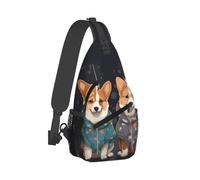LPSRTWE Zaino a tracolla borsa a tracolla leggera borsa da petto indossare vestiti Corgi Dogs Marsupio da viaggio escursionismo zaino