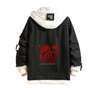 Lpstop Felpa con Cappuccio Drago Cinese Giacca in Stile Drago Disegnato a Mano Felpe Leggere con Stampa Animalier per Uomini Donne