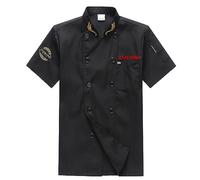 Lpstop Giacche da chef personalizzate Camicia da chef a maniche corte ricamata con grembiule e cappello, set completo