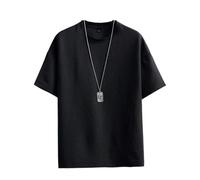 Lpstop Magliette in Lino da Uomo Pantaloncini Girocollo Casual Maglietta in Lino Tee Sportiva per L'Estate