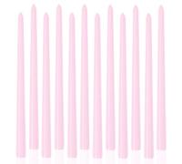 LPUSA Set di 12 candele lunghe affusolate rosa chiaro, 30,5 cm, non profumate, senza fumo, lunghe e affusolate, per matrimoni, avvento, decorazione per la casa, cena di Natale, colore: rosa chiaro