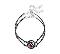LPYO 2 braccialetti da donna in bianco e nero con Yin Yang Friend braccialetto creativo Tai Chi Bagua Pesce coppia braccialetto fatto a mano braccialetto coordinato BFF amicizia Bestie fidanzamento