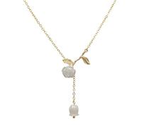 LPYO Collane con rose da donna delicate collane con ciondolo a fiore bianco fatto a mano vintage boho 14 catena d'oro camelia collana dichiarazione collane San Valentino regali per feste di Natale