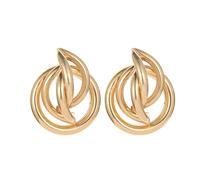 LPYO Orecchini geometrici in oro per le donne alla moda grosso nodo oro orecchini a cerchio lungo collegamento cavo dichiarazione orecchini pendenti gioielli regali, Zinco, Nessuna pietra preziosa