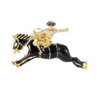 LPYO Spilla a forma di cavallo per donne e uomini, alla moda, vintage, Kentucky, Derby, Race, spilla a forma di cavallo, con strass, Medium, Zinco, Zirconia cubica