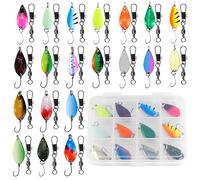 LPZMPZ 20 Pezzi Cucchiaini Pesca Spinning Trota 5g Spoon Trout Area con Scatola