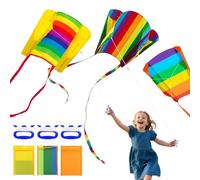LPZMPZ 3 aquiloni per bambini, aquilone pieghevole per bambini, drago pieghevole, per volare bambini, drago arcobaleno, colorato