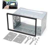 LPZMPZ Plancia Mascherina Autoradio 2 Din Universale in Metallo Telaio Stereo con Cornice Cruscotto Radio Kit di Montaggio Autoradio Compatibile con Vw Jetta Skoda Golf Passat Polo Peugeot