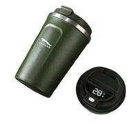 LQFC Auto Borraccia da Viaggio per Jaguar C-X16 E-Pace F-Pace F-Type I-Pace S-Type,Tazza da Viaggio Borraccia con Logo dell'auto Bottiglia Termica Display Temperatura Intelligente,Green