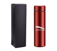 LQFC Auto Borraccia da Viaggio per Jaguar C-X16 E-Pace F-Pace F-Type I-Pace S-Type,Tazza da Viaggio Borraccia con Logo dell'auto Bottiglia Termica Display Temperatura Intelligente,Red