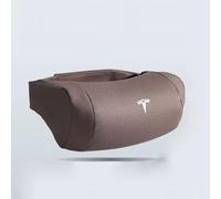 LQFC Cuscino cervicale per Auto per Tesla Model S 2012-2016,Supporto Ortopedico per Il Collo Cuscino ergonomico Morbido Cinghia Invisibile Cuscino Traspirante,Allestimenti Interni,Brown